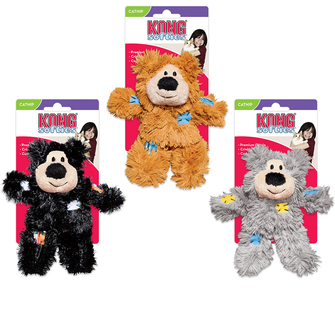 KONG cat softies patchwork bear 13x8x5cm mixed colors