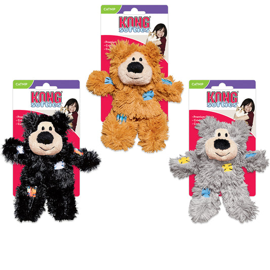 KONG cat softies patchwork bear 13x8x5cm mixed colors