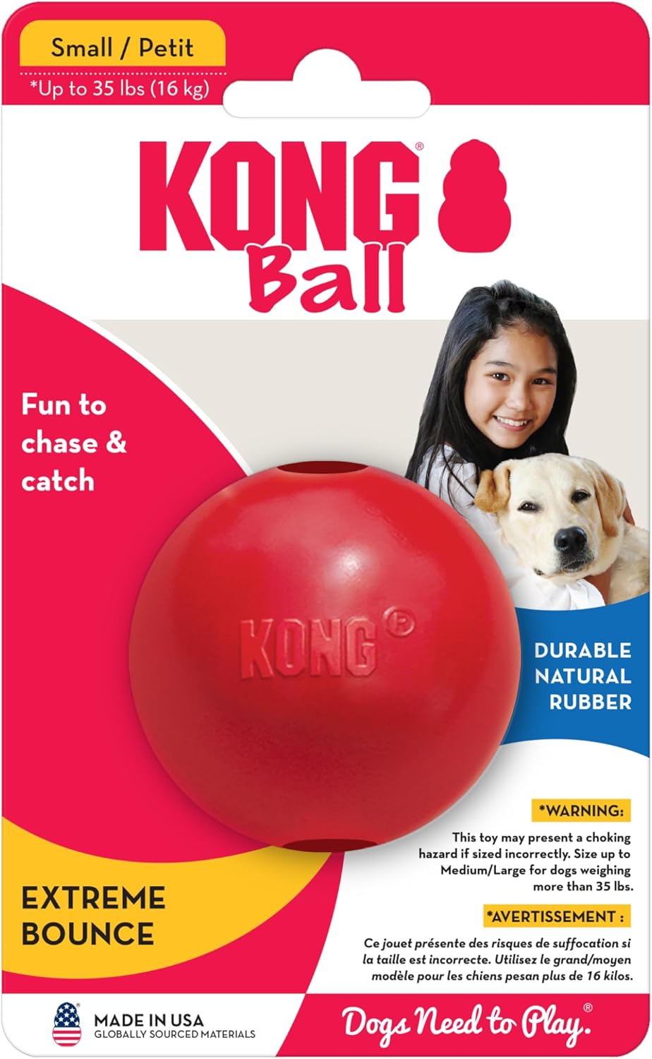 KONG ball M/L - 19,7x12,1x7,6cm red