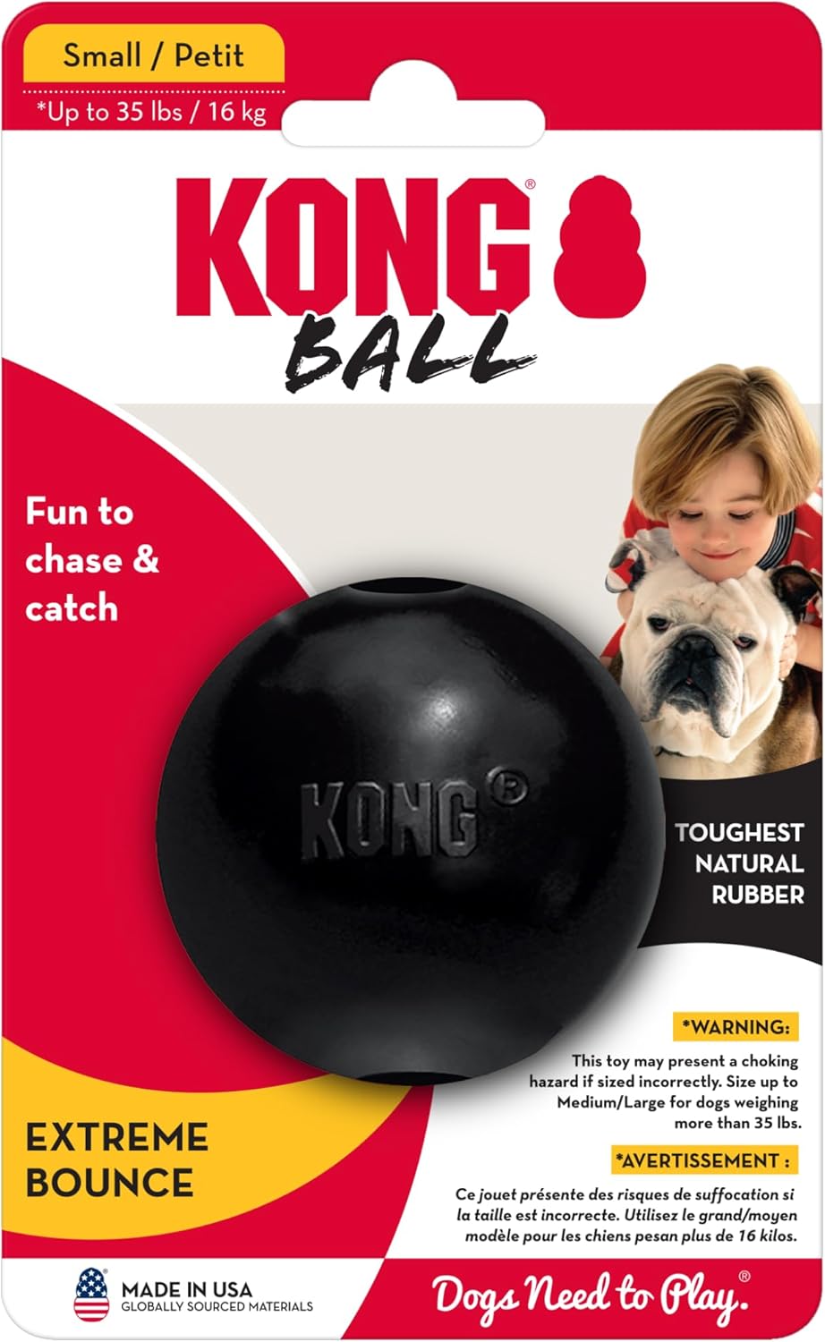 KONG ball extreme S - 16,5x10,2x6,4cm black