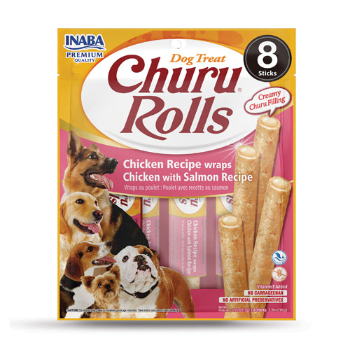 Churu Rolls Dog Chicken & Salmon 96g (8pcs)